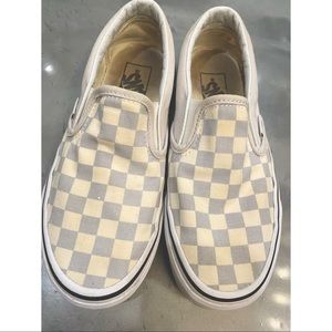 Sold Vans Slip On Classic Gray Checkerboard Sneakers